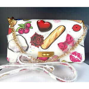RARE HTF Betsey Johnson Kitsch Foodie Novelty Hearts Crossbody Bag Sample